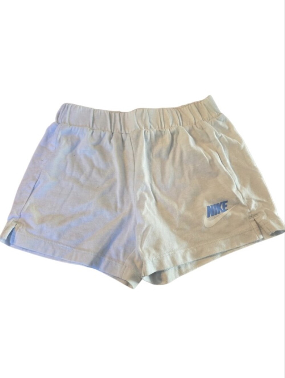 Nike Light Blue Athletic Shorts with Blue Logo Size 4/5 Toddler In EUC